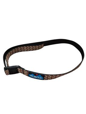 Kavu Nylon Belt Brown Chevron Patterned Adjustable Buckle Hiking Outdoor